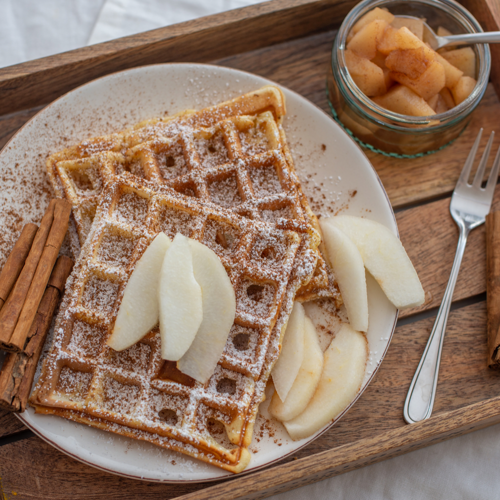 Protein-Packed Cinnamon Roll Waffles